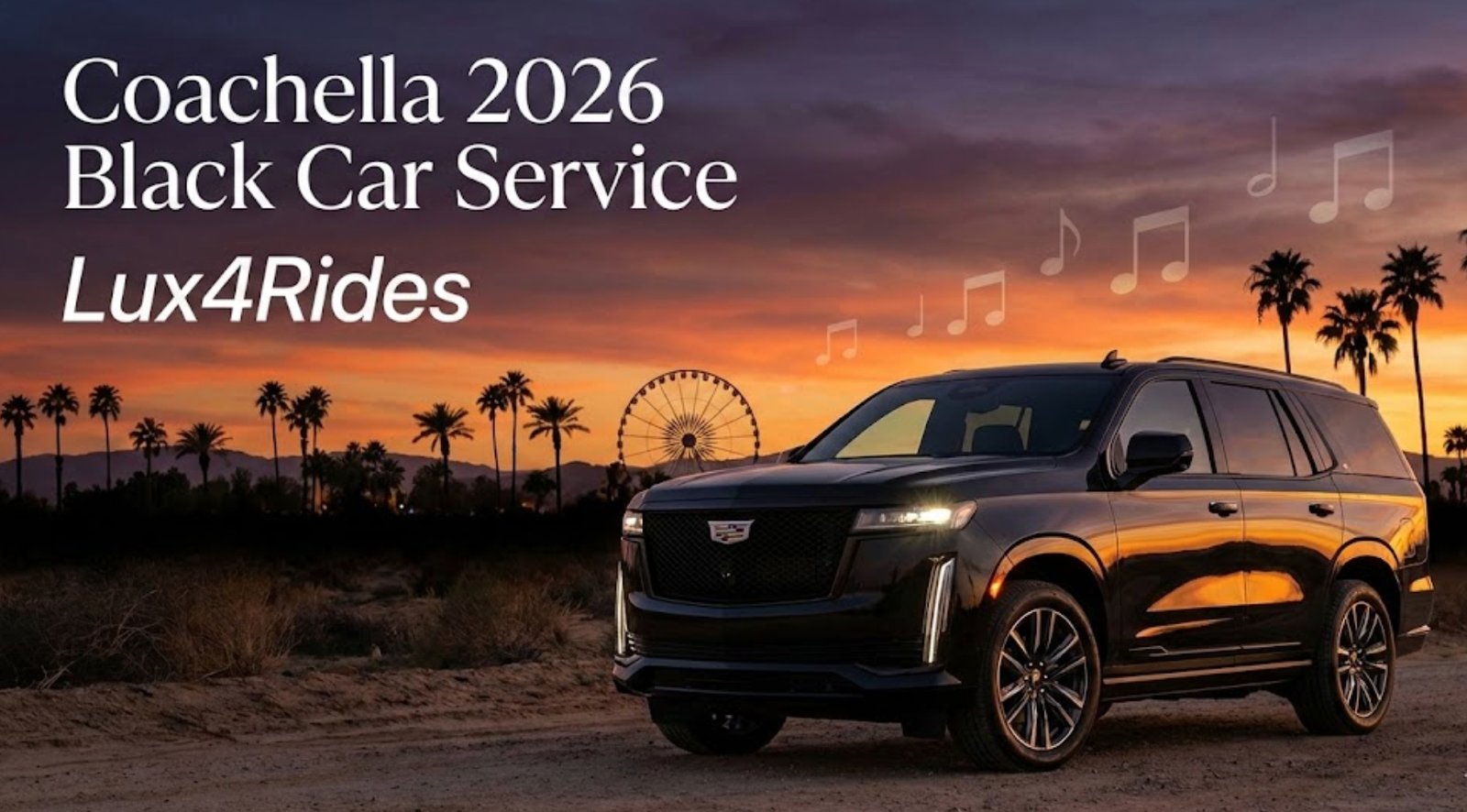 Coachella 2026 Car Service Los Angeles to Palm Springs Lux4Rides