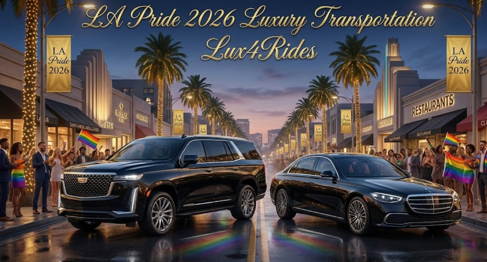 LA Pride 2026 Chauffeur & Black Car Service Lux4Rides