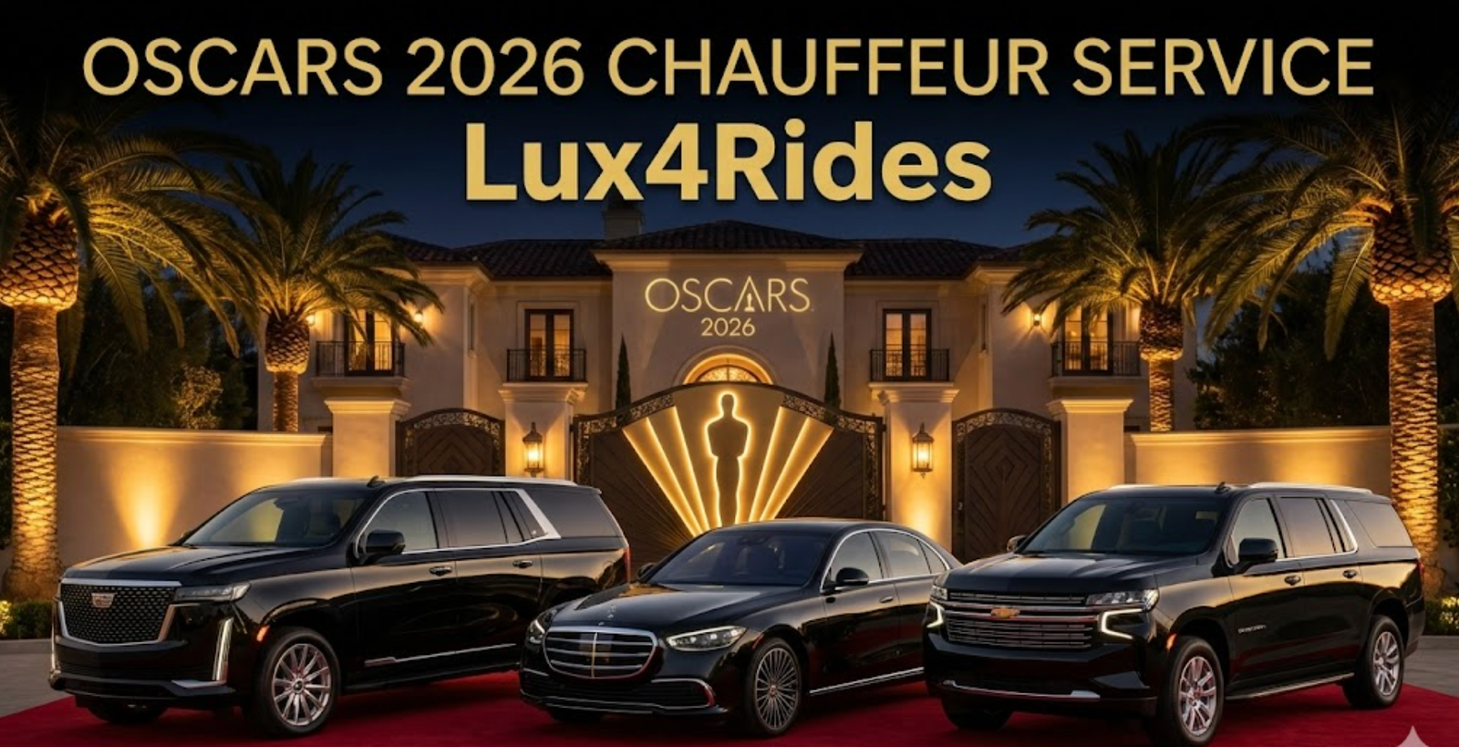 Oscars 2026 Chauffeur & Black Car Service Los Angeles Lux4Rides