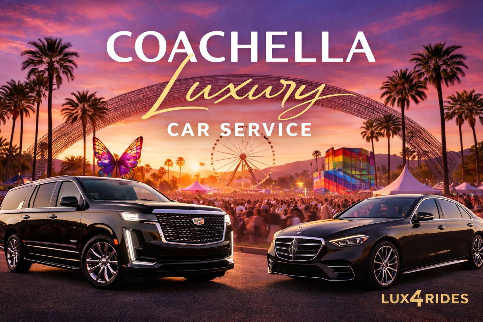 Luxury Coachella transportation - black car VIP chauffeur service