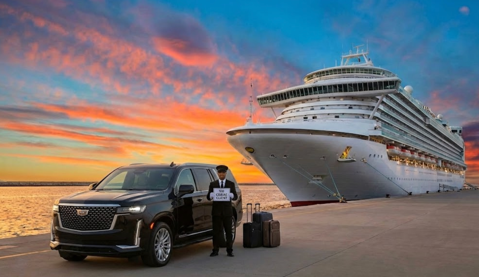 Luxury SUV providing cruise port transportation in Long Beach