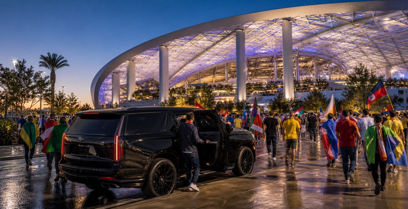 SoFi Stadium Car Service — Hourly Drop-Off & Wait-and-Return Chauffeur — Lux4Rides luxury chauffeur