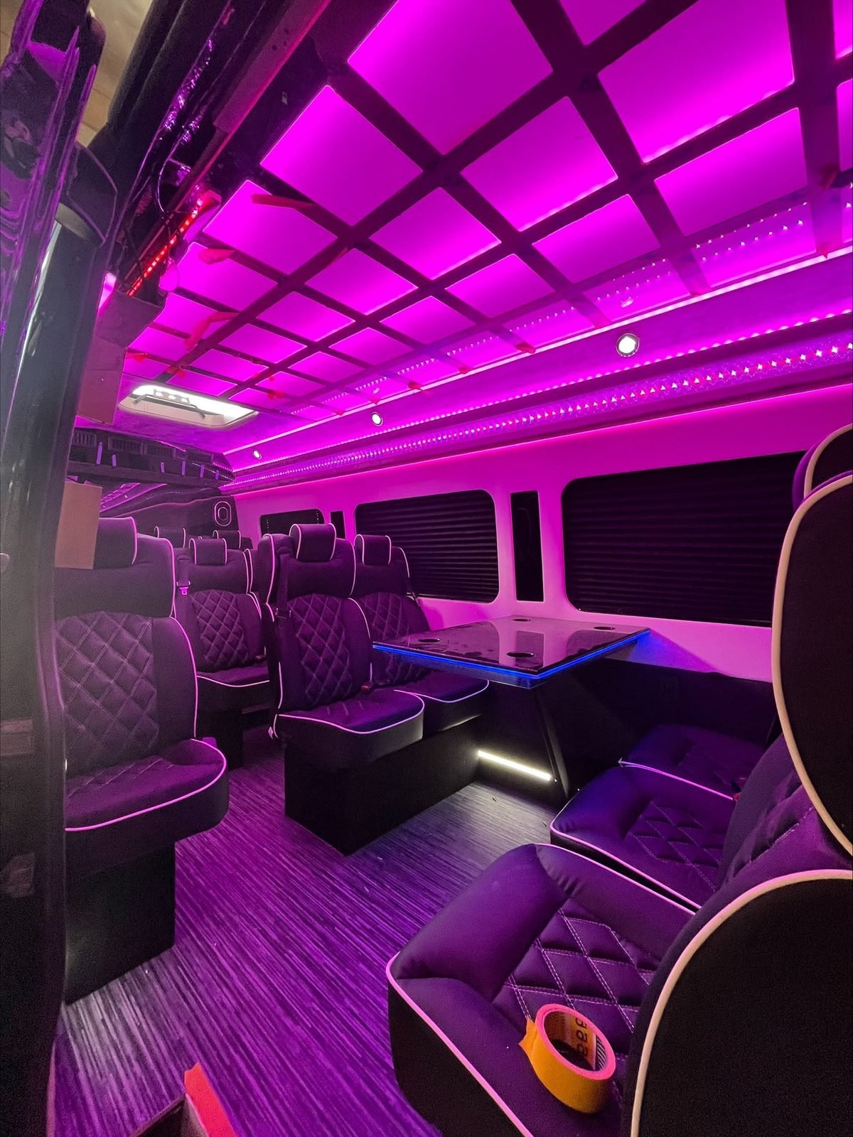 Executive 1 Mercedes Sprinter, Los Angeles — cabin from the rear