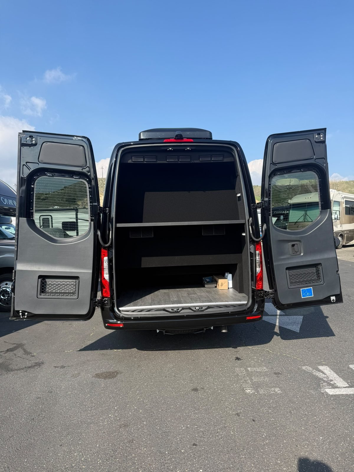 Executive 3 Mercedes Sprinter, Los Angeles — exterior rear doors open