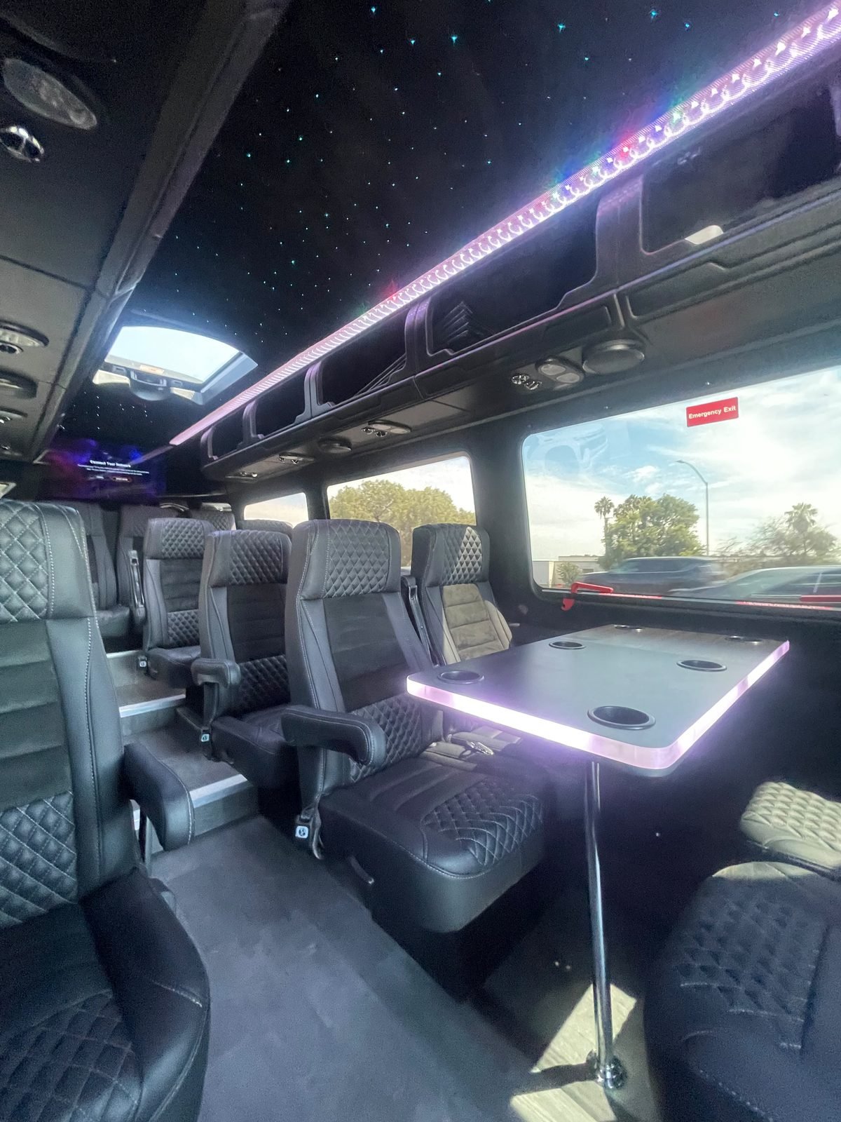Executive 3 Mercedes Sprinter, Los Angeles — interior daylight seats table
