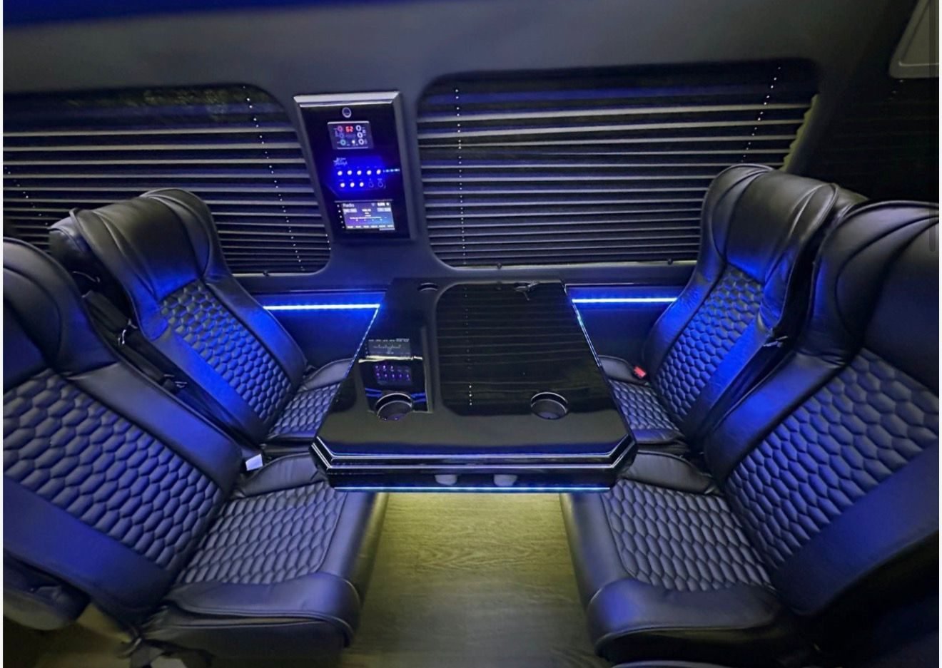 Executive 4 Mercedes Sprinter, Los Angeles — cabin from the rear