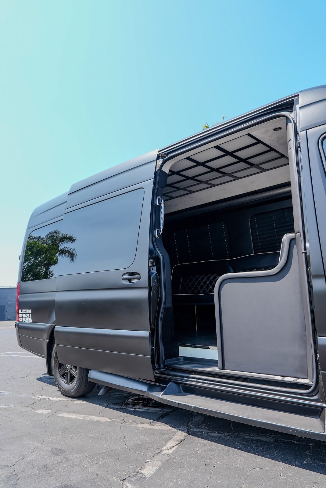 Limo 3 Mercedes Sprinter, Los Angeles — exterior side door open