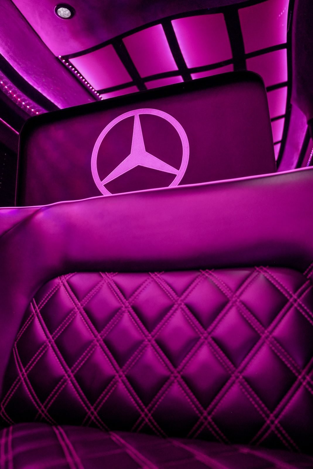 Limo 3 Mercedes Sprinter, Los Angeles — interior magenta detail