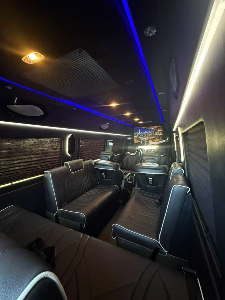 Lux 10+1 Sprinter passenger view - VIP seating configuration