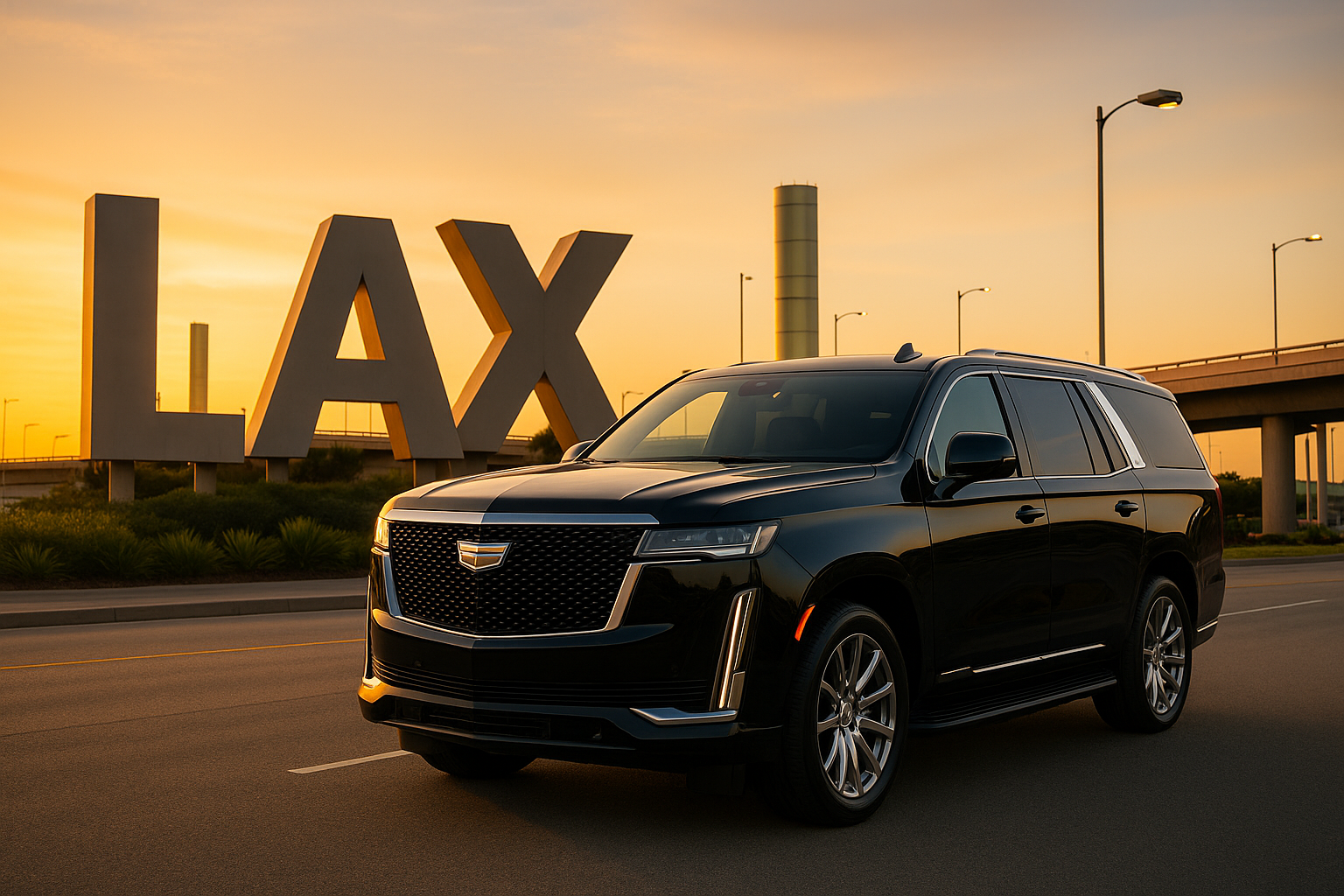 SUV for LAX Black Car Service with luggage